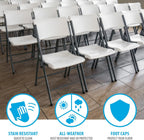 LIFETIME A-Frame Folding Chair, 4-Pack, White Granite