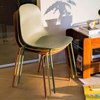 Dining Chairs Set of 2, Plastic Stackable Kitchen Chairs, Modern Indoor/Outdoor Chair with Metal Legs for Dining Room, Kitechen, Cafes, Restaurants (Mustard Yellow)