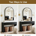 Arched Bathroom Mirror for Wall, 2 Pack 38"x26" Black Vanity Bathroom Mirror for Over Sink with Tempered Glass, Metal Framed Arch Mirror for Bedroom, Living Room, Entryway