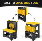 2 Step Folding Stool 250 lb Capacity Non Slip Foldable Step Stool 8 and 17 Inch Heavy Duty Portable Foot Stool for Kitchen Bathroom RV Yellow