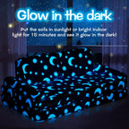 IFNOW Star Modular Kids Play Couch for Toddlers 1-3, Convertible & Washable Toddler Foam Couch for Playroom & Living Room, Glow-in-the-Dark, Apartment Friendly CPC Certified Building Fort Play Couch