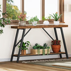 Snughome Entryway Table, 47.2" Long Console Table with 2 Tier Storage Shelf, Sofa Table Behind Couch, Extra Large Entry Table for Entryway,Living Room,Hallway, Foyer, Supports 220 LBS, Rustic Brown