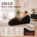 Naomi Home Yoga Chair for Adults - Ergonomic Yoga Chaise Lounge Bench, Wood & Metal Frame, 330 lb Capacity, Upholstered Microfiber Lounge for Deep Stretching, Relaxation & Creative Comfort - Black