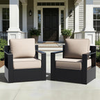 Outdoor Aluminum Furniture, Patio Chairs with 6" Thick Removable Cushions, All-Weather Metal Frame, Deep Setting for Garden, Poolside and Porch,Beige