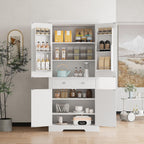 71.7 Inch Kitchen Pantry Cabinet,Freestanding High Cupboard Bathroom Storage Cabinet with 2 Drawer & Cabinets, 3 Adjustable Shelves, 6 Door Shelves,for Living Room, Kitchen White