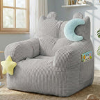 little dove Bean Bag Chairs for Kids, Comfy Bean Bag Chair with 2 Plush Toys, Toddler Chair with Pocket, Stuffed Lazy Sofa with Filler for Boys and Girls, Kids Chairs for Gaming, Reading, Grey