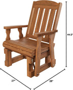 Amish Casual Heavy Duty 600 Lb Mission High Back Treated Glider Chair (Oak Stain)
