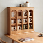 Solid Wood Countertop Cabinets,North America A Grade Cherry One Piece Solid Wood Storage Rack Simple European Style Wooden Kitchen Table Cup Holder No Assembly Required