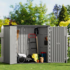 Mrosaa Large Outdoor Storage Box,Resin Sheds&Outdoor Storage Waterproof/Lockable,Outdoor Storage Cabinets for Balcony,Garage,Backyard (37Cu.ft-Pale Grey)