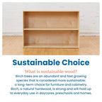 ECR4Kids Streamline 2-Shelf Single-Sided Storage Cabinet, 24in, Classroom Furniture, Natural