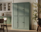Palace Imports Solid Wood Kitchen Pantry Cabinet 71.5" Tall, 48.5" Wide – Storage Cabinet w/ 6 Shaker Doors, 2 Drawers & 8 Adjustable Shelves – Beige, 100% Renewable Eco-Friendly Wood, Made in Brazil