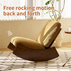 Glider Rocking Chair with Solid Wood Frame, Corduroy Upholstery Glider Chair, Accent Reading Chair for for Bedroom, Living Room, Nursery (Orange)