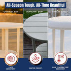 Phat Tommy Round Bar Height Patio Table - Outdoor Bar Table - Balcony Height Patio Furniture for Your Deck - Poly Outdoor Furniture, White