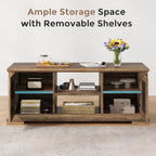 Living Room Table Sets 4 Piece Includes TV Stand, Farmhouse TV Stand for 65Inch TV, Rectangular Coffee Table with Storage, Two End Table with Drawer, Rustic Brown