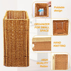 Rattan Umbrella holder, Hand Woven Umbrella Holder for Entryway, Indoor Umbrella Rack Organizer Freestanding, Umbrella Bucket Fits Mudroom,Walking Canes,Home,Office