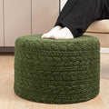 Round Pouf Ottoman Foot Stool 20x14In Ottoman Footrest for Couch Sofa Green | All-in-one Foam Floor Pouf,Ottoman Coffee Table,Footstool Ottoman Boho Poof Home Decor Beanbag Chairs for Living Room Bedroom