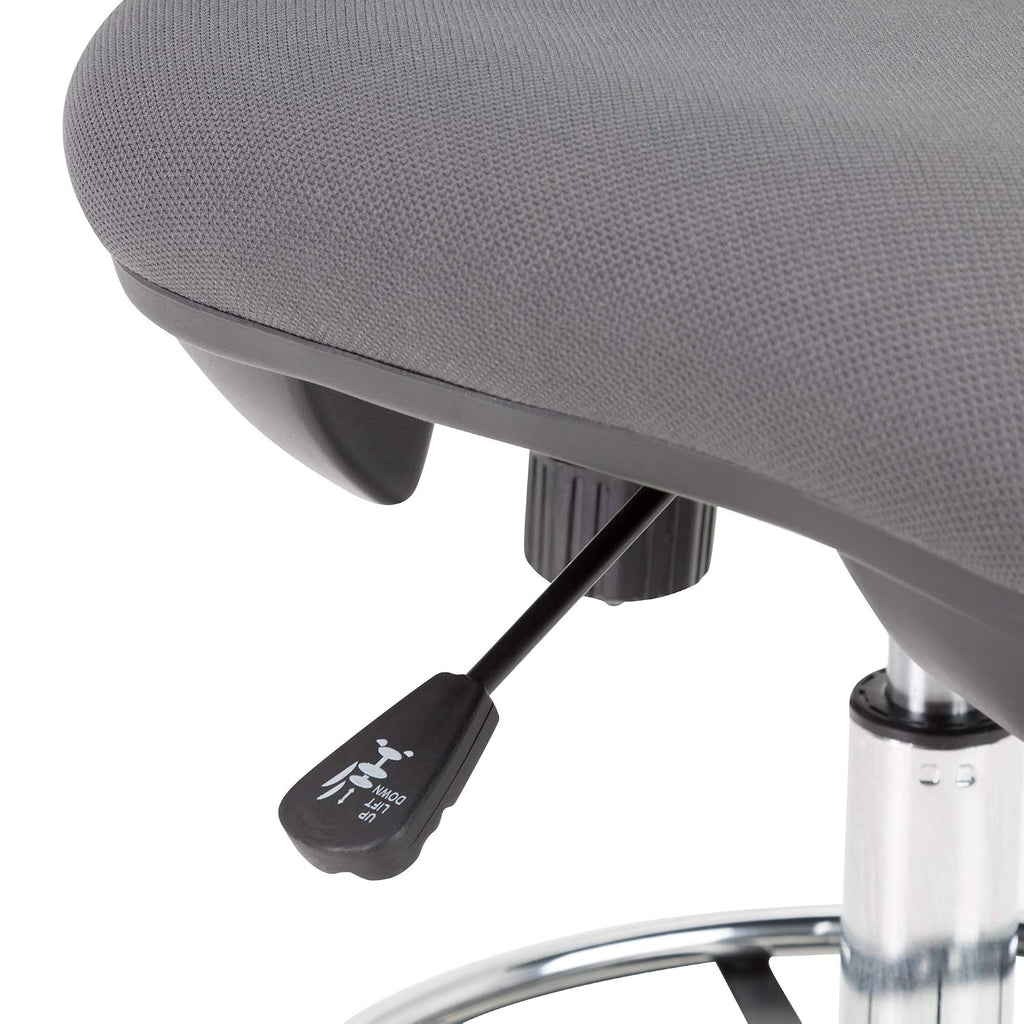 Norwood Commercial Furniture Adjustable-Height Office Mesh Drafting Chair with Chrome Footrest Ring & Optional Arms