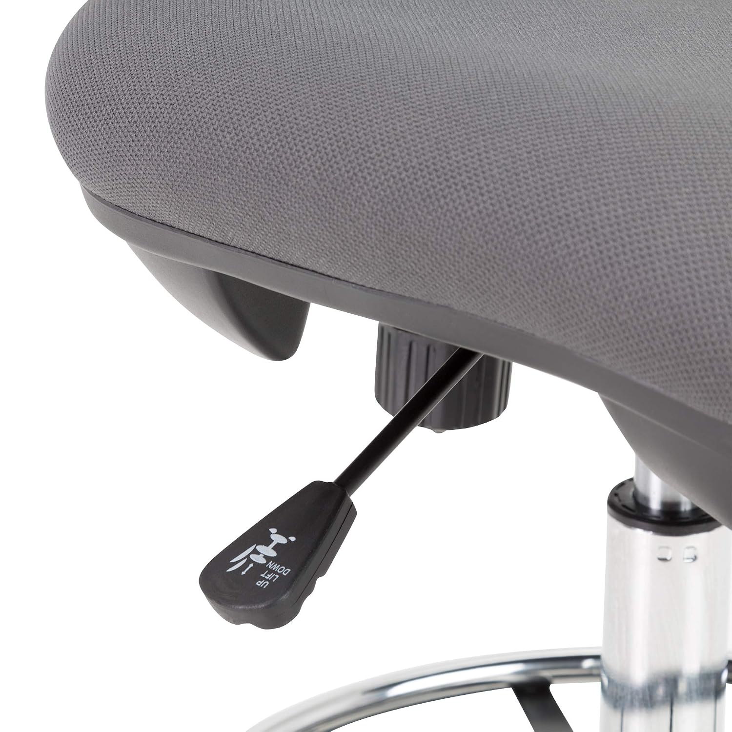 Norwood Commercial Furniture Adjustable-Height Office Mesh Drafting Chair with Chrome Footrest Ring & Optional Arms