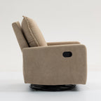 ERYE Modern Manual Reclining Chair Glider Rocker Chair with Swivel for Living Room Bedroom, Manual Lovely Recliner Armchair Boucle Upholstered 360° Swivel Nursery Armchair