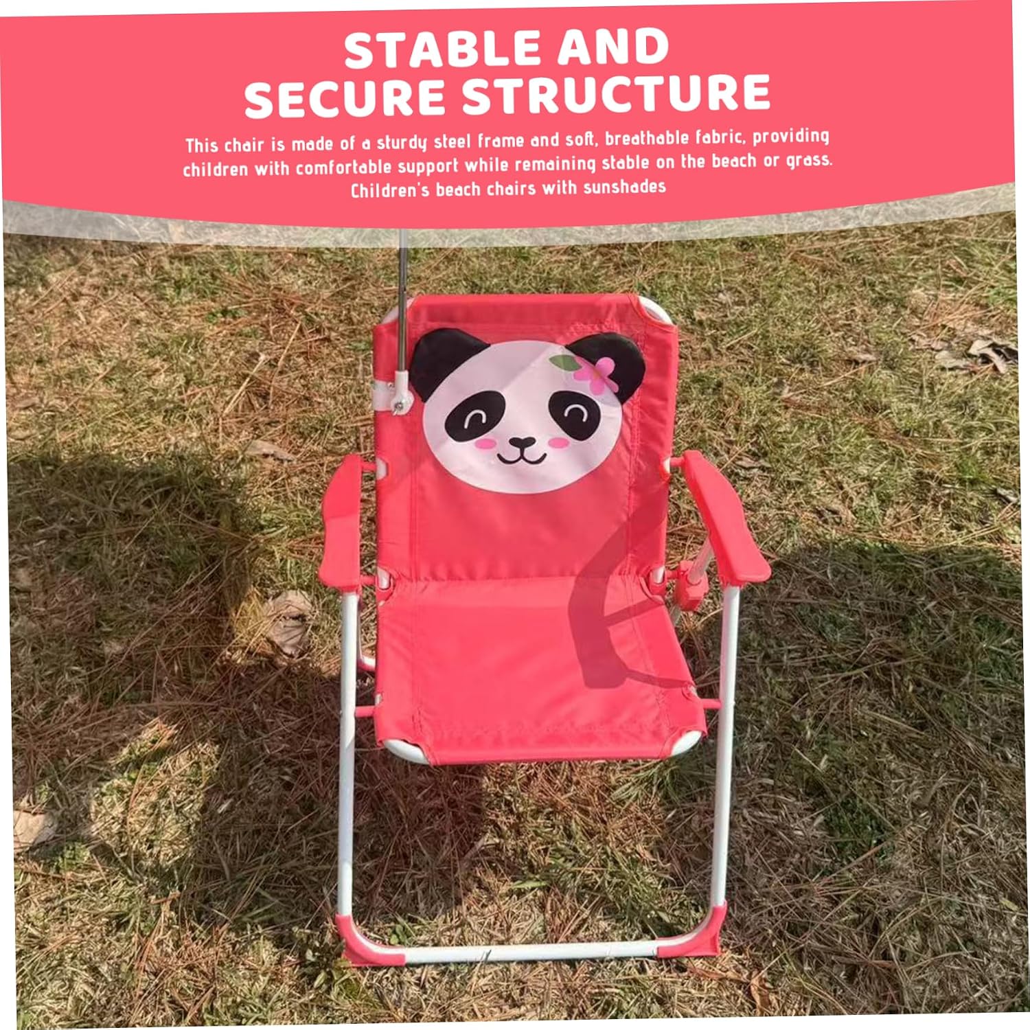 Kids Beach Chair with Umbrella, Foldable & Detachable Portable Oxford Cloth Cute Kids Beach Chair with Canopy for Outdoor Summer, Style 2, Camping Hiking
