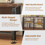 HOMBAZAAR Console Sofa Table, Rustic Entryway Table with Metal Frame and Open Shelves, Industrial Hallway Table with 3 Tier for Entry, Living Room, Foyer,Brown,47 inch