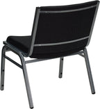 Rated Black Fabric Stack Chair with Ganging Bracket