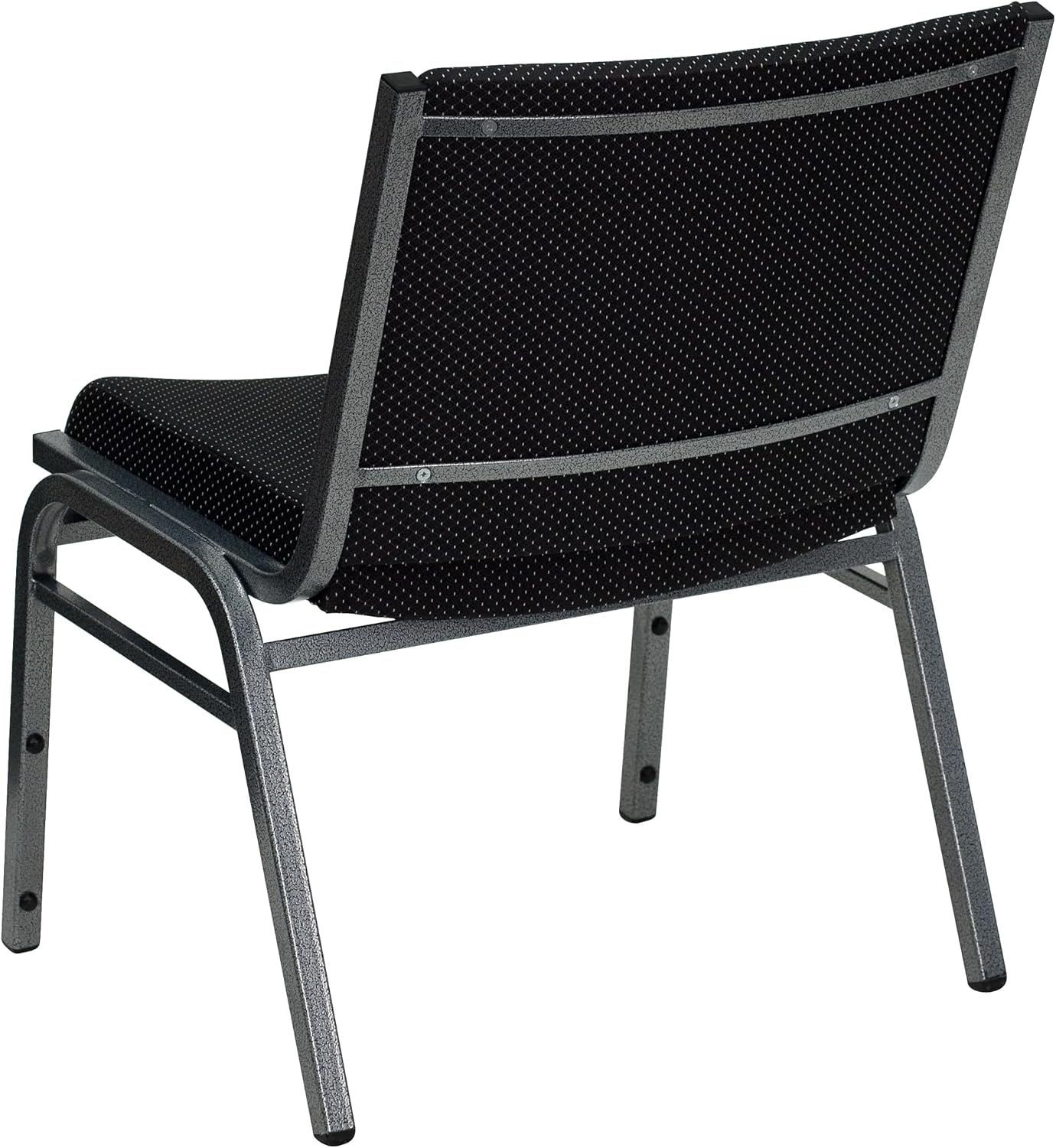 Rated Black Fabric Stack Chair with Ganging Bracket