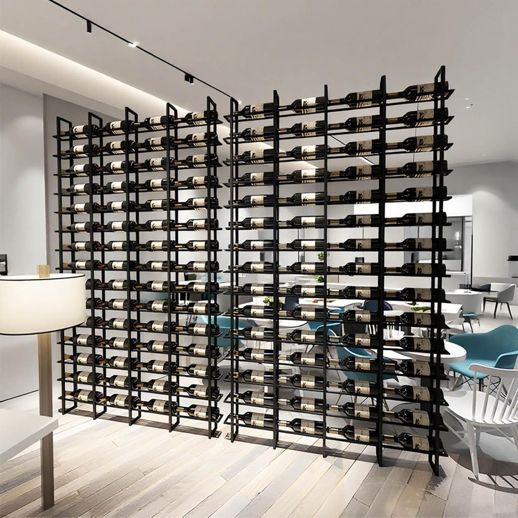 Large Wall Mount Wine Rack, 16 Tier 48 Bottle Wine Storage Organizer Display Holder, Metal Liquor Display for Wine Cellars, Home Bars, Kitchens, and Dining Rooms