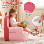 Costzon Kids Couch, Comfy Toddler Soft Sofa Chair with Fleece Fabric Cover, Kids Furniture for Playroom, Children Reading Armchair for Boys & Girls Gifts Aged 3+ (Medial,Blush Pink Arc)