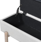 RUNNA Farmhouse Upholstered Storage Bench with Hidden Compartment, Modern Entryway Bench for Living Room,Entryway,and Hallways (Natural#14)