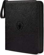 Fabmaker 9 Pocket Card Binder, Premium Trading Card Binder Holds 756 Cards, PU Cover 3 Ring Zipper Card Binder, Portable Baseball Card Binder, Collection Album for Game & Sport Cards, Black