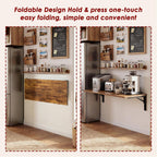 Need Wall Mounted Folding Table - Heavy Duty Small Fold Down Dining Table Length 30" Width 20" Perfect Addition to Home Office/Laundry/Home Bar/Kitchen & Dining Room Rustic Brown AC15-7650FG-ND