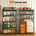 PRESTELION 5-Tier Adjustable Bakers Rack, 2000 lbs Capacity All-Steel Standing Kitchen Shelf, 39.4" L x 15.7" W x 72" H - Microwave Stand with Storage for Kitchen, Living Room, Dining Room