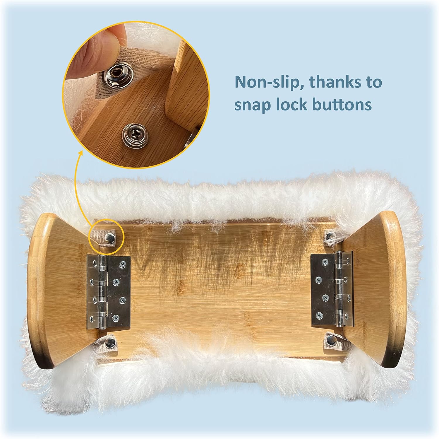 Meditation Bench Luxury Genuine Sheepskin Seat Cover meditate deeper & longer in pure comfort - mindful prayer kneeler - unique ergonomic design supports back and knees to bring health & wellbeing