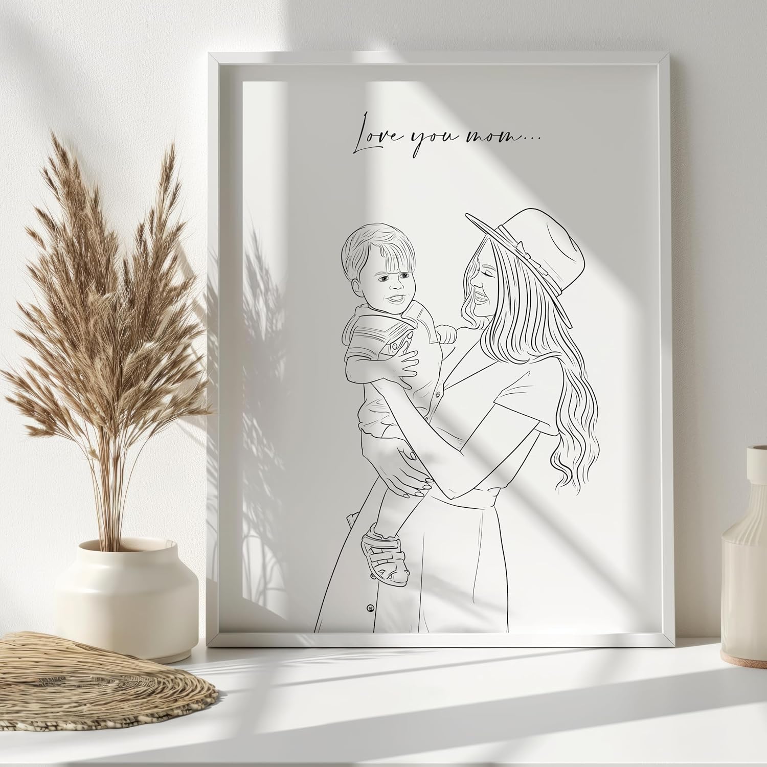 NudoHome Personalized Custom Line Portrait – Minimalist Hand-Drawn Illustration from Your Photo | Gift for Mother’s Day, Father’s Day, Birthdays, and Christmas, gift