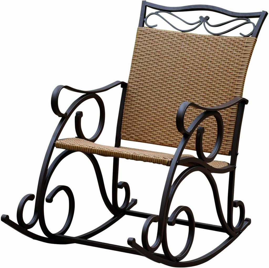 International Caravan Wicker Resin/Steel Porch Rocker