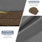 baibu Kitchen Chair Cushions Set of 2, Dual-Layer Patented Design Memory Foam Windsor Seat Pads, Dining Chair Cushions with Ties & Washable Cover, 17x 15.5 x 3.5in, 2 Pack, Brown
