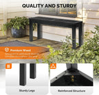 VINGLI Outdoor Wooden Bench, 40” Porch Bench Outdoor Backless Garden Bench, Small Outdoor Bench for Deck Patio Entryway (Black, 40in)