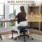Criss Cross Legged Meditation Chair, Exquisite Home Office Furniture, Ergonomic Kneeling Chair with Lumbar Support and Adjustable Height Stool, for ADHD Adults