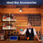 2 PCS 15 Inch Stainless Steel Liquor Bottle Holder,Single Speed Rail Bottle Holder,Wall Mounted Rack for Bottle Storage,Suitable for Bars, Kitchens