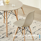 5-Piece Round Dining Table Set, Small 35.5" Kitchen Table Chairs Set of 4 Space Saving Furniture, Plastic Seats, Solid Wood Legs, for Living Room Apartment Office Home, Sand