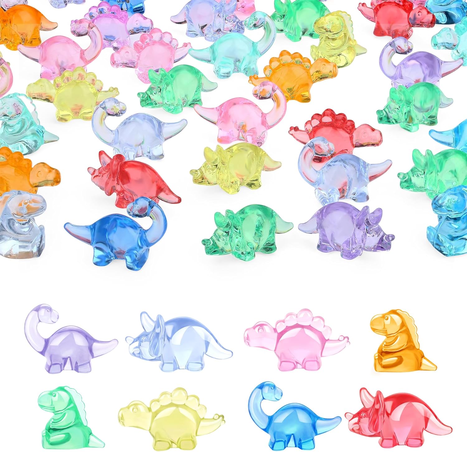 YATOJUZI Mini Dinosaur Figures Easter Egg Fillers Resin Animals to Hide Cute Trinkets Tiny Small Plastic Dinosaurs Figurines in Bulk Wholesale for Vase Fillers Party Favors Centerpiece Decorations