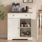 VASAGLE Siren Collection - Buffet Cabinet, Farmhouse Coffee Bar Cabinet with Drawer,Adjustable Shelf, Double Doors, Sideboard, 15.8 x 28.4 x 31.5 Inches, Rustic White and Honey Brown ULSC521WJ01S