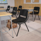 Flash Furniture Hercules Series Ergonomic Lightweight Shell School Chairs, Plastic Stacking Chairs, Set of 5, Black