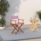 Casual Home 200-55/021-22 18" Honey Oak Frame-Pink Canvas Director Chair Classic Height, OakFrame