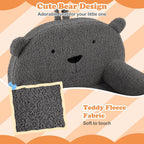 Costzon Kids Sofa, Comfy Bear Toddler Foam Couch with Soft Fleece Fabric Cover, Kids Furniture for Playroom, Children Reading Armchair for Boys & Girls Aged 3+ (["Teddy Fleece],Grey)