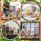 Geelin 10 Pcs Christmas Gingerbread Table Decoration Gingerbread House Decor Christmas Centerpiece for Tables Gingerbreads Theme Tabletop Gift for Xmas Holiday Desk Home Office Party Supplies Decor