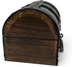 Nautical Cove Handmade Wooden Treasure Chest Storage Box – Deluxe Design with Real Leather Accents, Working Iron Lock & Skeleton Keys, Decorative Keepsake Chest (X-Small - 5.5 x 4 x 4)