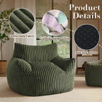 Oversized Bean Bag Chair for Living Room Furniture Bean Bag Chairs for Adults- Small Couch & Lounge Accent Chair for Living Room Chairs or Bedroom