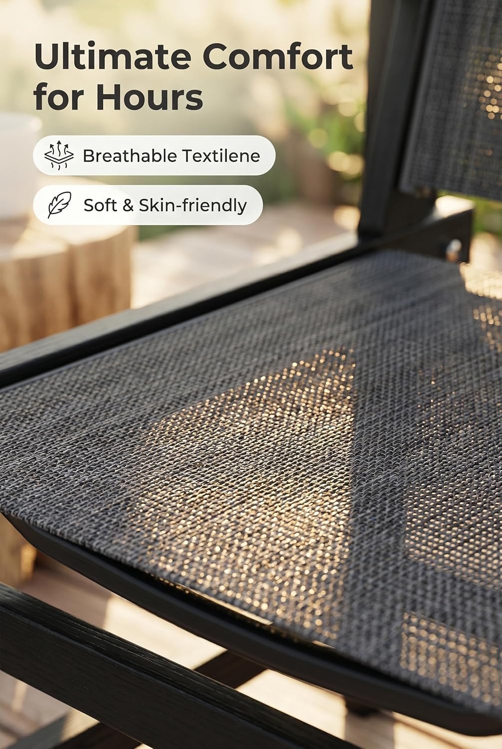 Amopatio Patio Dining Chairs HDPE Plastic Outdoor Chair with Wide Seat All Weather UV Resistant Heavy Duty Resin Patio Chairs for Poolside Garden Porch Backyard Balcony & Deck(1PCS)